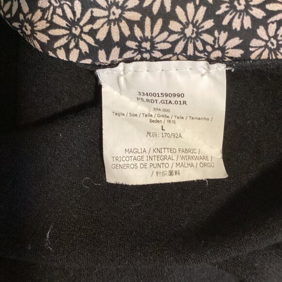 MaxMara Black Wool Cardigan with Silk Floral Front - Picture 6 of 6
